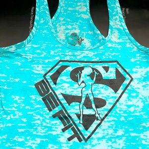 Be Fit Apparel Bright blue be fit superwoman workout tank top